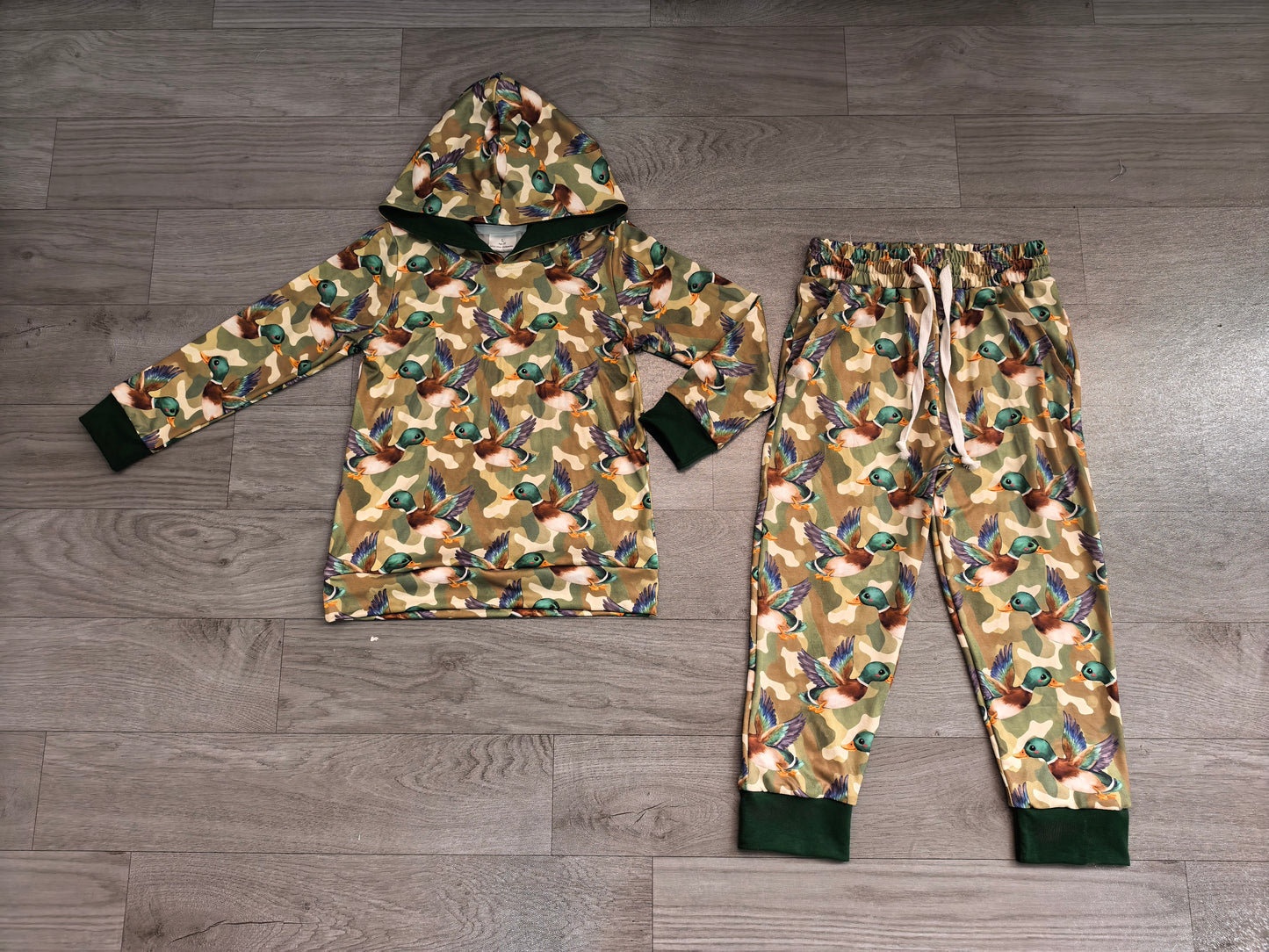 RTS BLP1543 Camo Fall Animal Print Kids Hoodie Top & Pants 2‑Piece Set