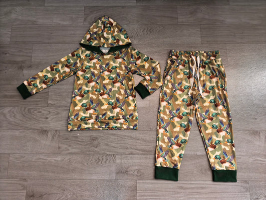 RTS BLP1543 Camo Fall Animal Print Kids Hoodie Top & Pants 2‑Piece Set