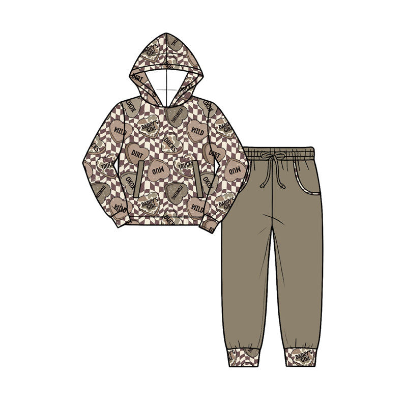 Preorder (moq 5) BLP1651 Baby Boy Clothes Camo Print Long Sleeve Hoodie Jogger Pant Set