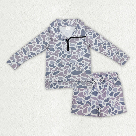 BLS0007组  camo shorts long sleeve boy  outfit 202509 RTS