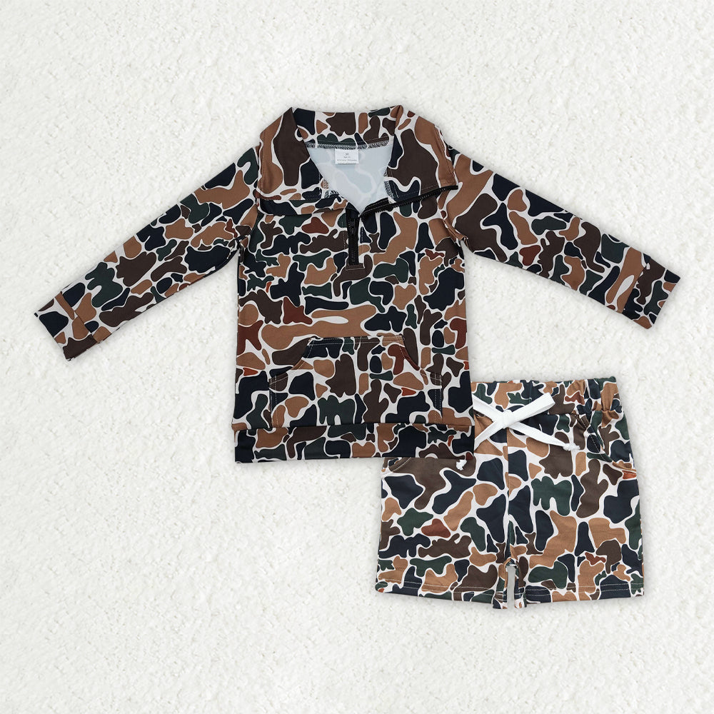 BLS0008组合 camo shorts long sleeve boy  outfit 202509 RTS