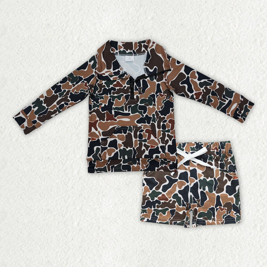 BLS0008组合 camo shorts long sleeve boy  outfit 202509 RTS