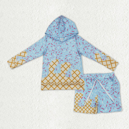 BLS0011组合 ice cream BLUE  western  boy outfit 202510 RTS