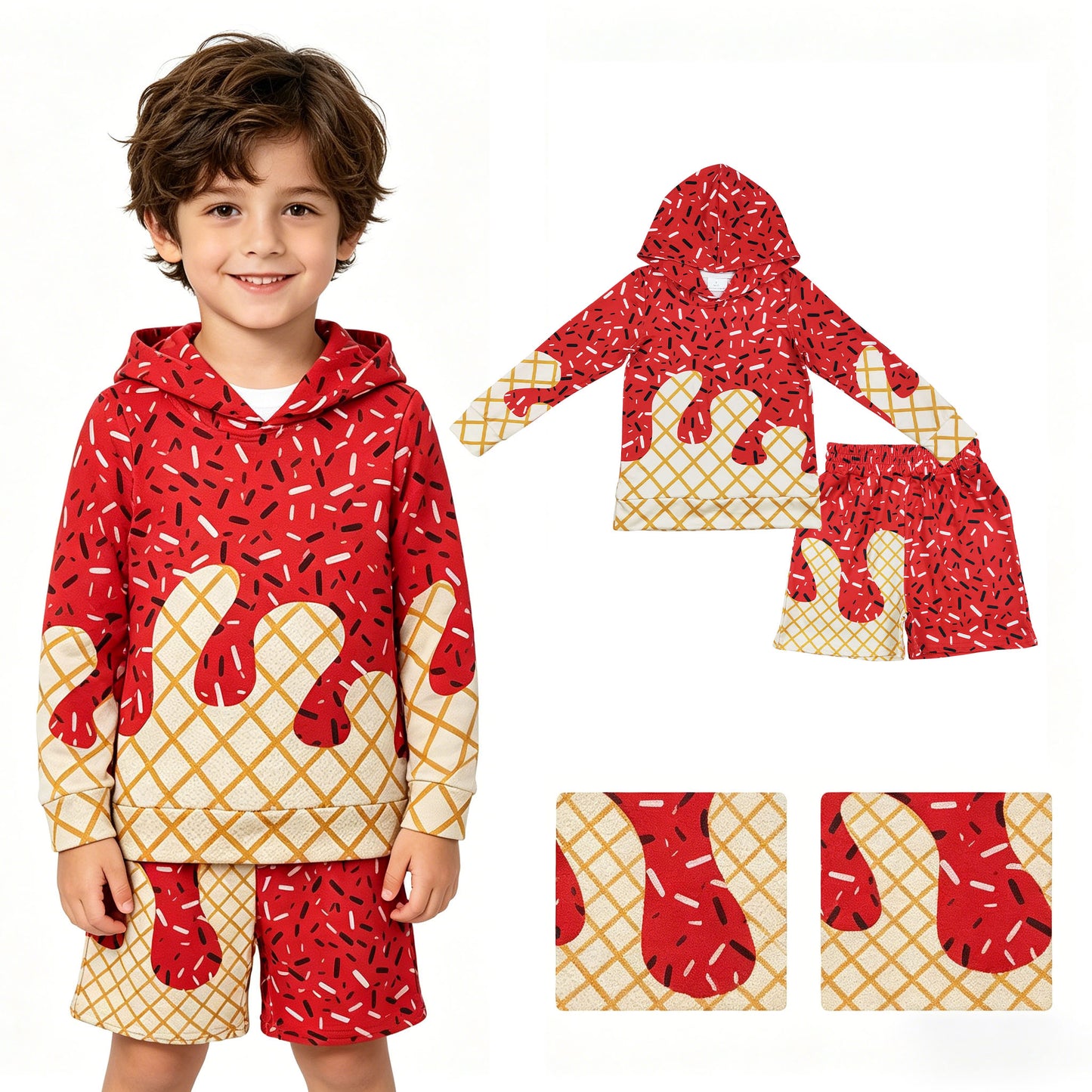 BLS0036组合，BT1272+SS0776  splatter ice cream drip boy  outfit 202604  RTS