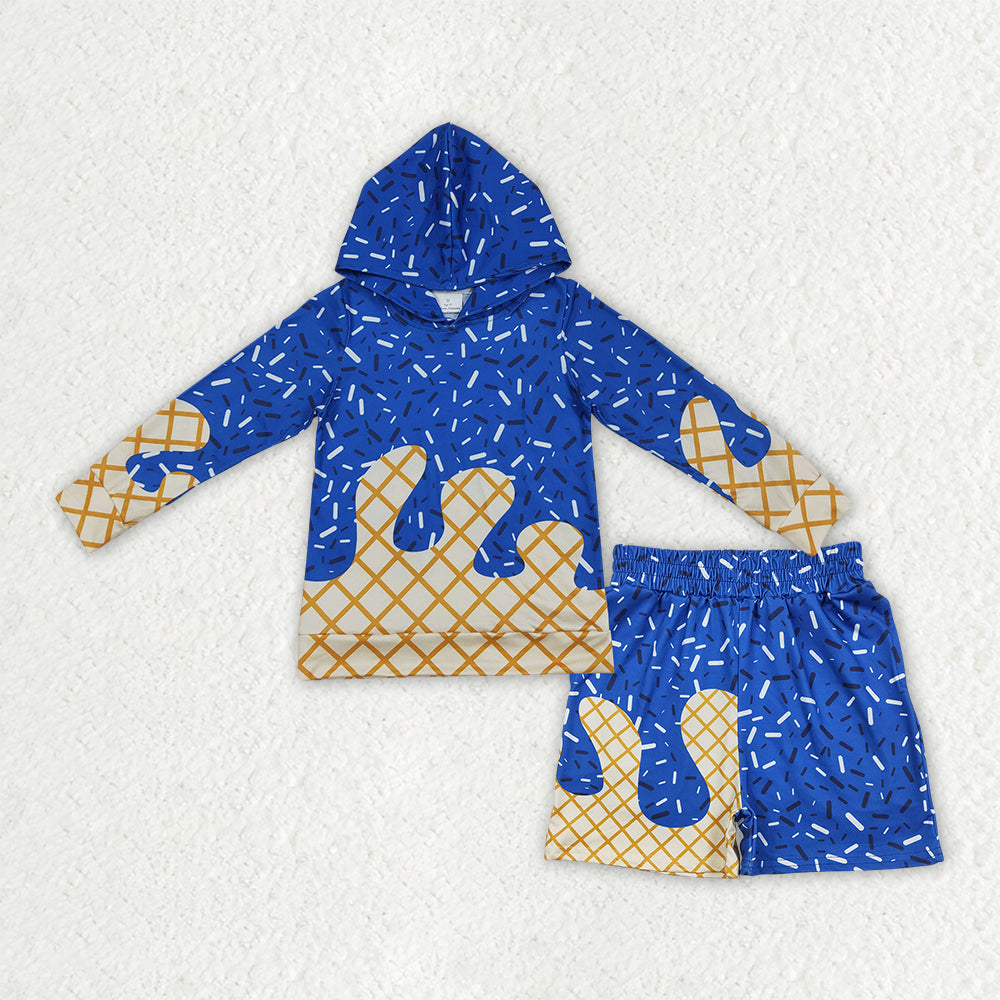BLS0038组合，BT1275+SS0775  ice cream BLUE  western  boy outfit 202510 RTS