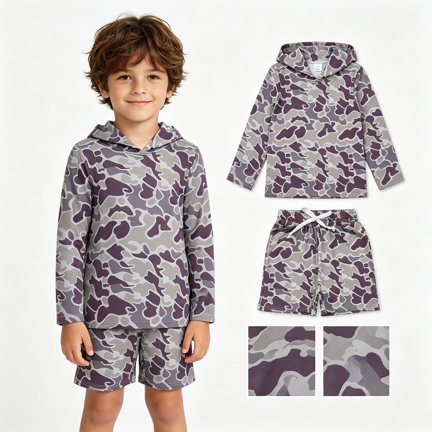 BLS0039组合，BT0923+SS0733  camo hoodie Boys Multi Pocket Cargo Denim Pants boy outfit 202630  RTS