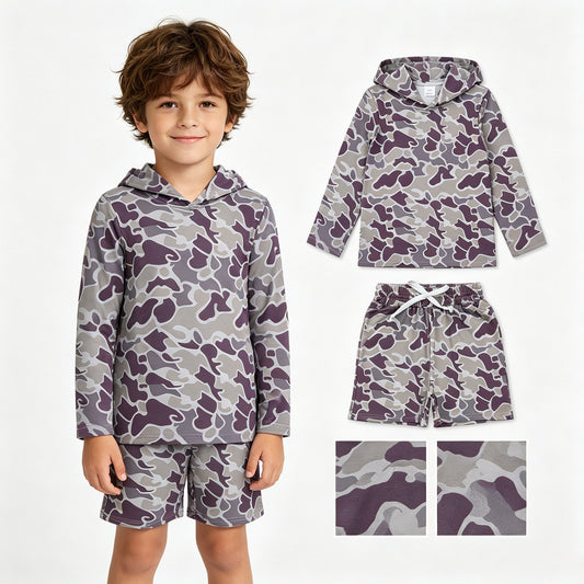 BLS0039组合，BT0923+SS0733  camo hoodie Boys Multi Pocket Cargo Denim Pants boy outfit 202630  RTS