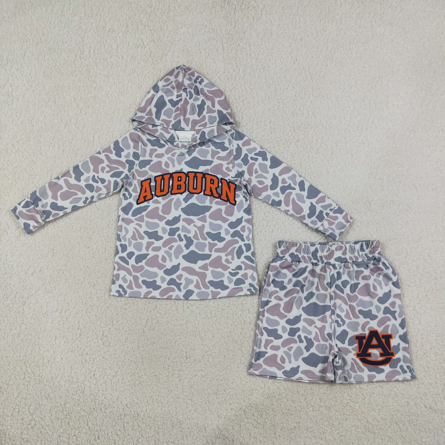 RTS BLS0041  Kids Camo Print Hoodie Top Shorts Clothing Set  202608