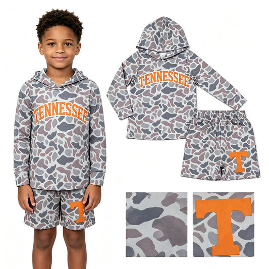 RTS BLS0042 Tenessee Kids Camo Print Hoodie Top Shorts Outfit Set 202609