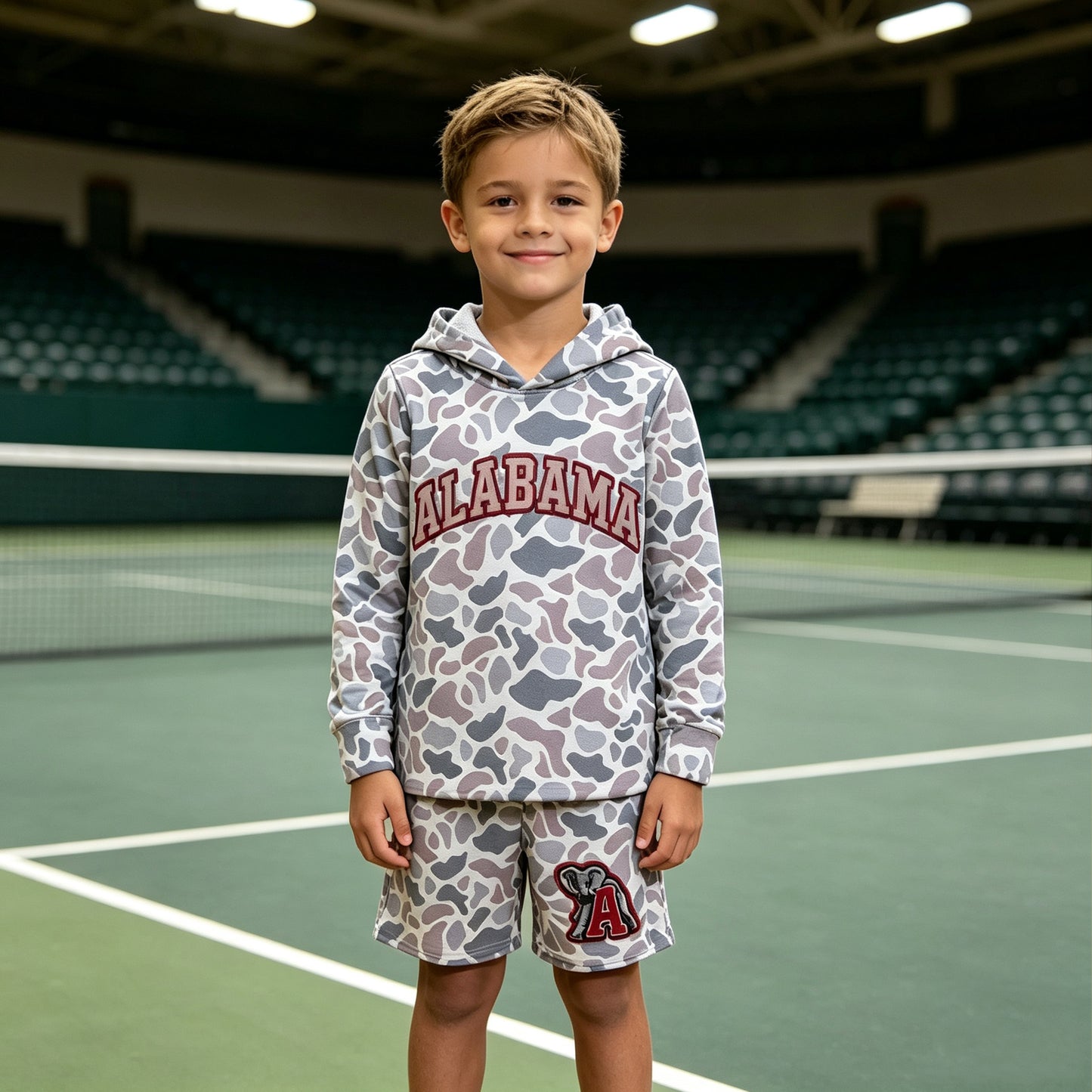 RTS BLS0044 Camo Print Boys Hoodie Sweatshirt Shorts casual outfit 202608