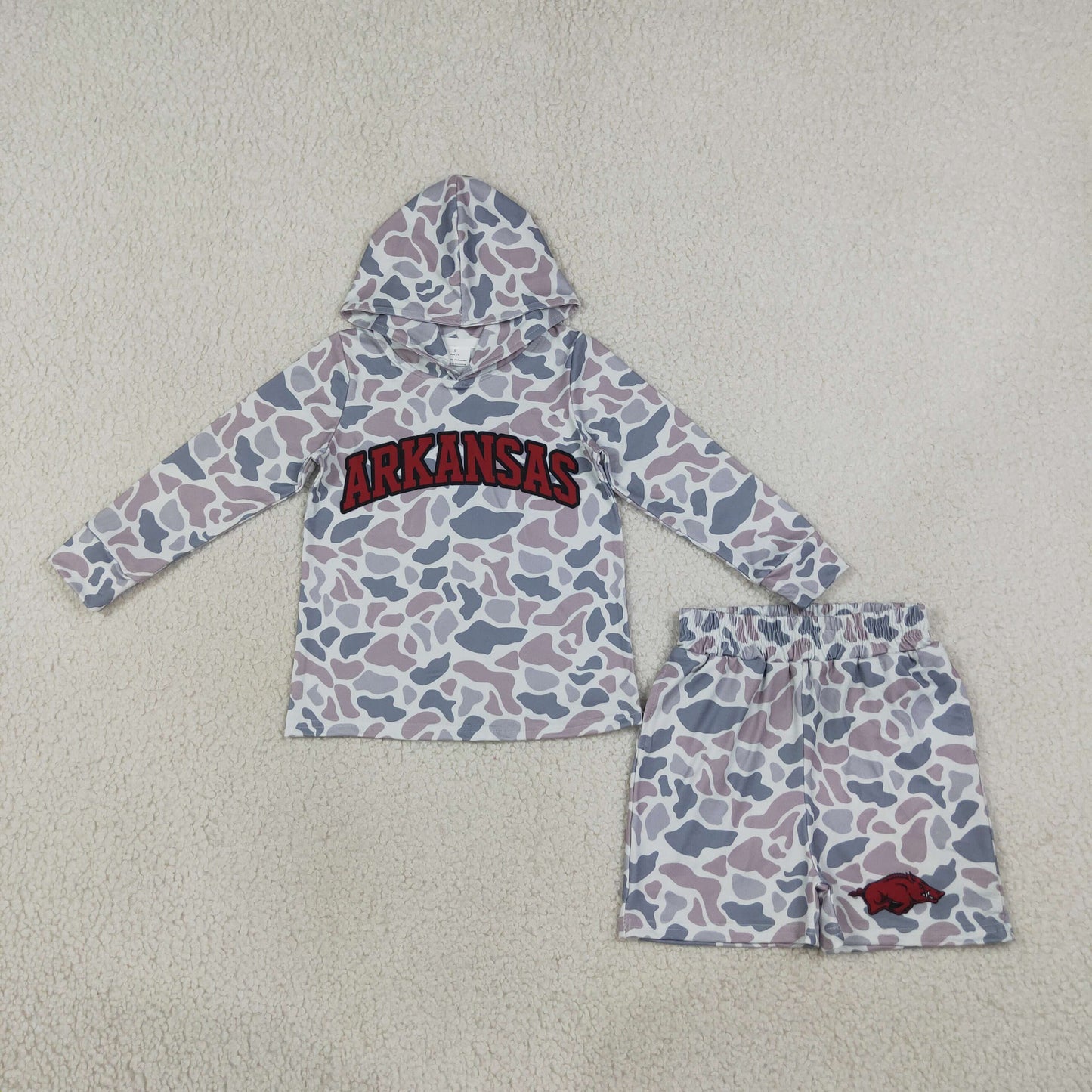RTS BLS0046 Camo Print Boys Hoodie Sweatshirt Shorts casual outfit 202608