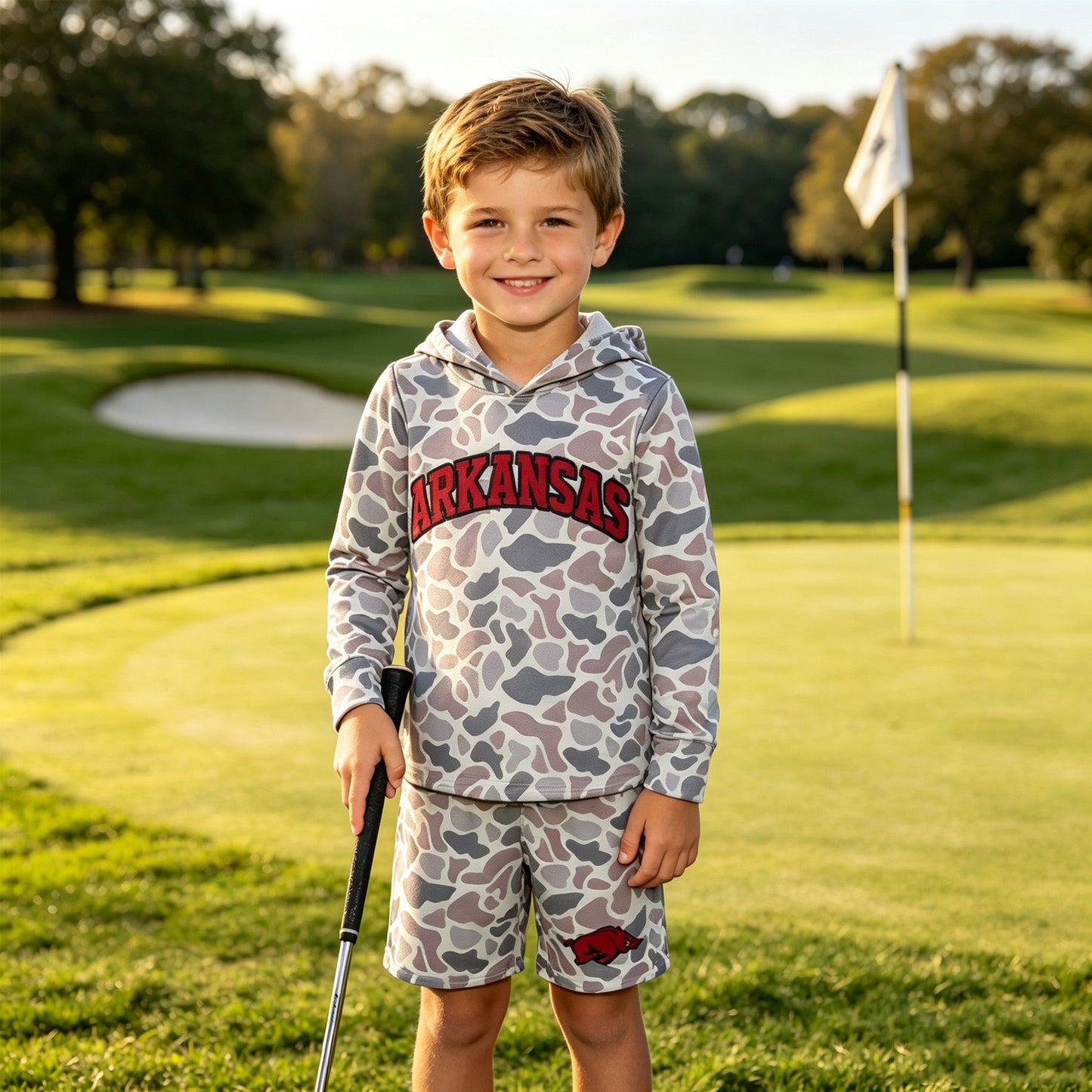 RTS BLS0046 Camo Print Boys Hoodie Sweatshirt Shorts casual outfit 202608