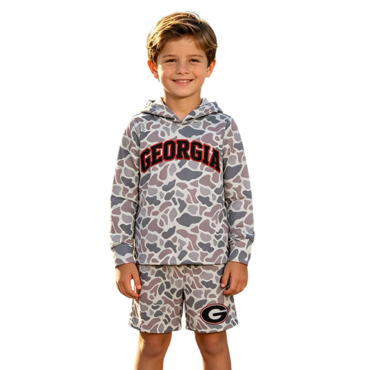 RTS BLS0047 Camo Print Boys Hoodie Sweatshirt Shorts casual outfit 202608