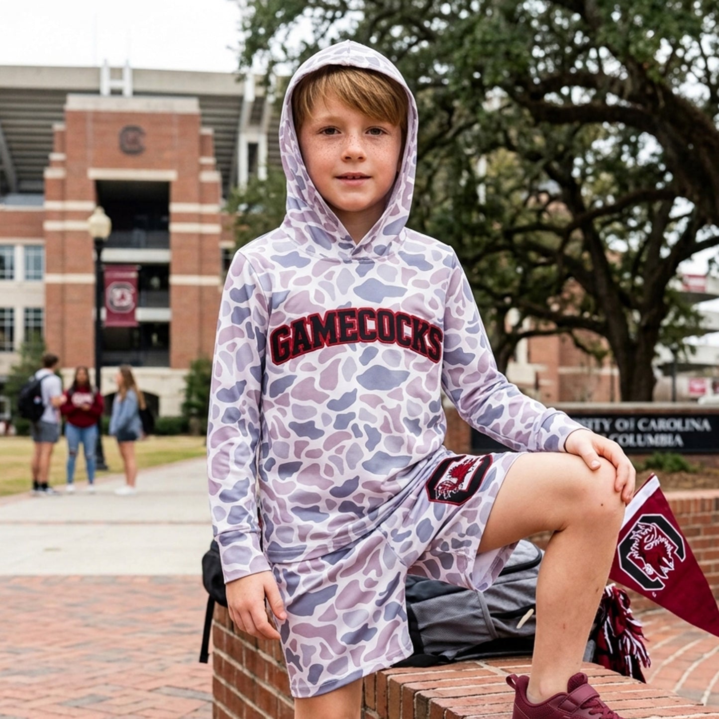RTS BLS0048 Kids Camo Print Hoodie Top Shorts Outfit Set 202608