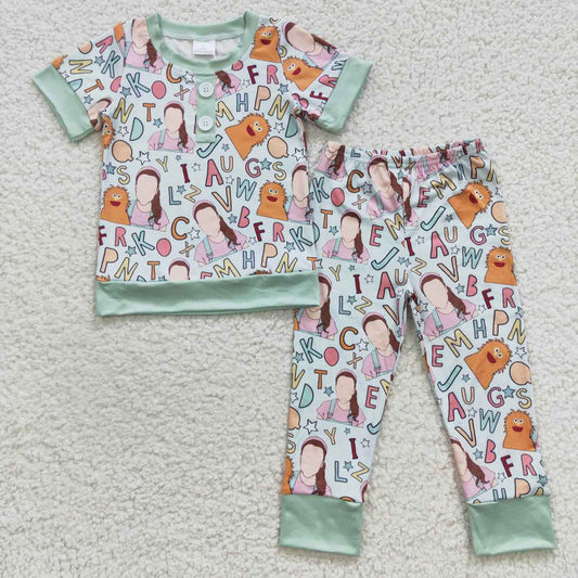 BSPO0110 summer  Mr rachel pajamas short sleeve pants boy outfit 20230628 RTS