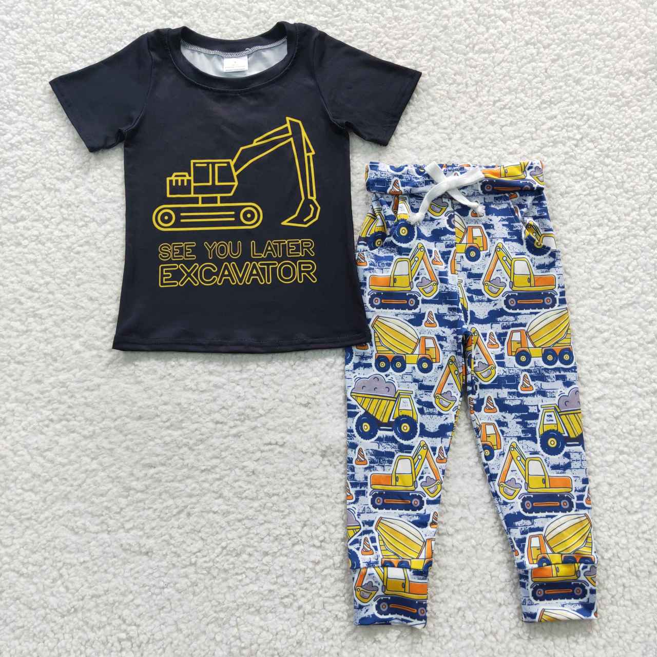 BSPO0132 western excavator short sleeve children boys girl outfit RTS 20230708