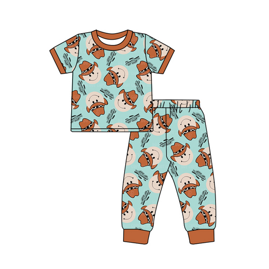 BSPO0139 smile face short sleeve boy pajamas 20230613 preorder