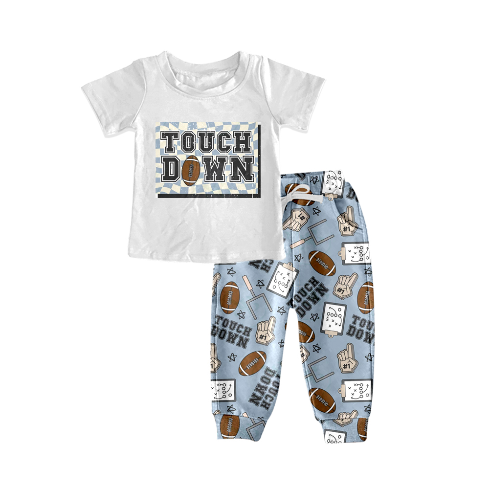 BSPO0147 football short sleeve legging jogger children boy pajamas outfit preorder 20230630