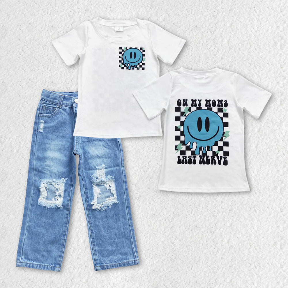 BSPO0192组合 smile face blue denim jeans boy outfit 20231005