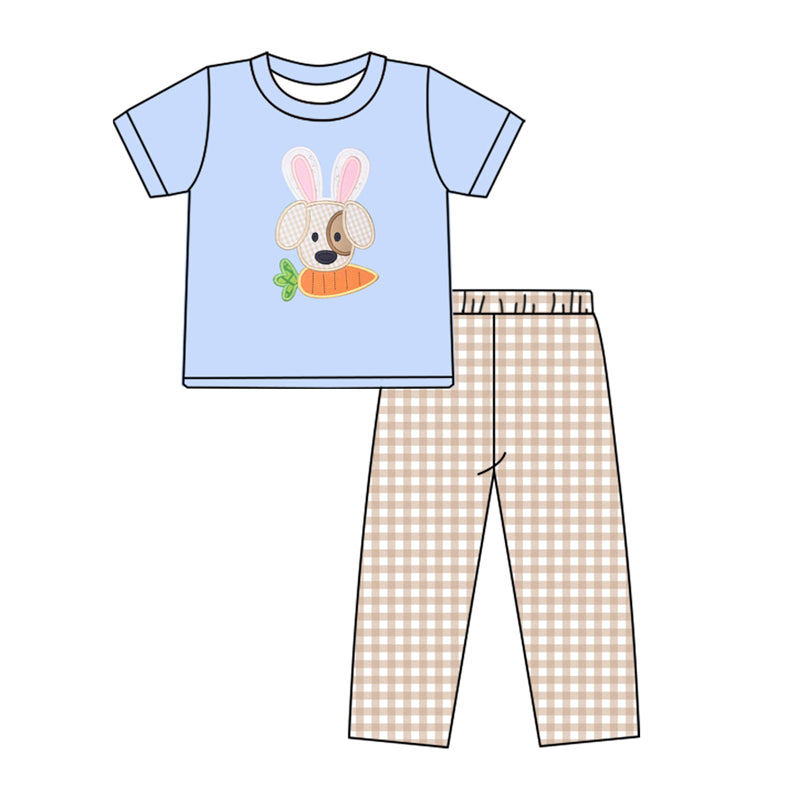 BSPO0205 western dog rabbits carrots boy short sleeve boy outfit preorder 20231019