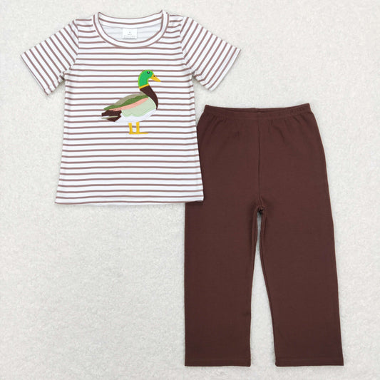 BSPO0214 duck embroidery short sleeve boy pajamas outfit RTS 202312