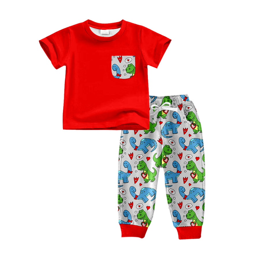 BSPO0235 dinosaur short sleeve boy outfit preorder 20231102