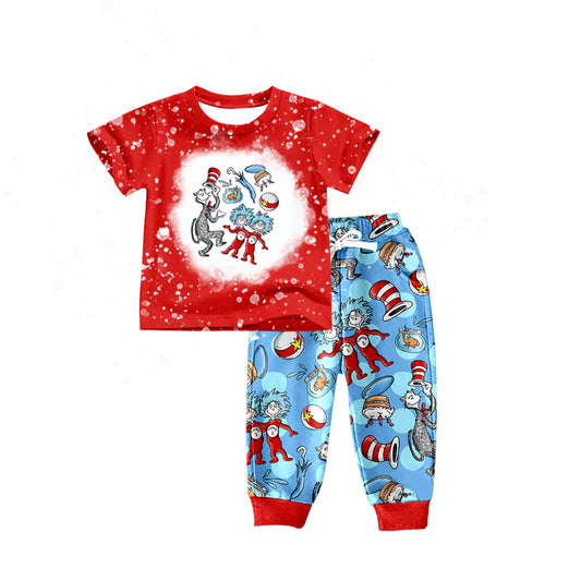 BSPO0240 preorder western short sleeve blue cartoon doc  boy pajamas outfit 202231106