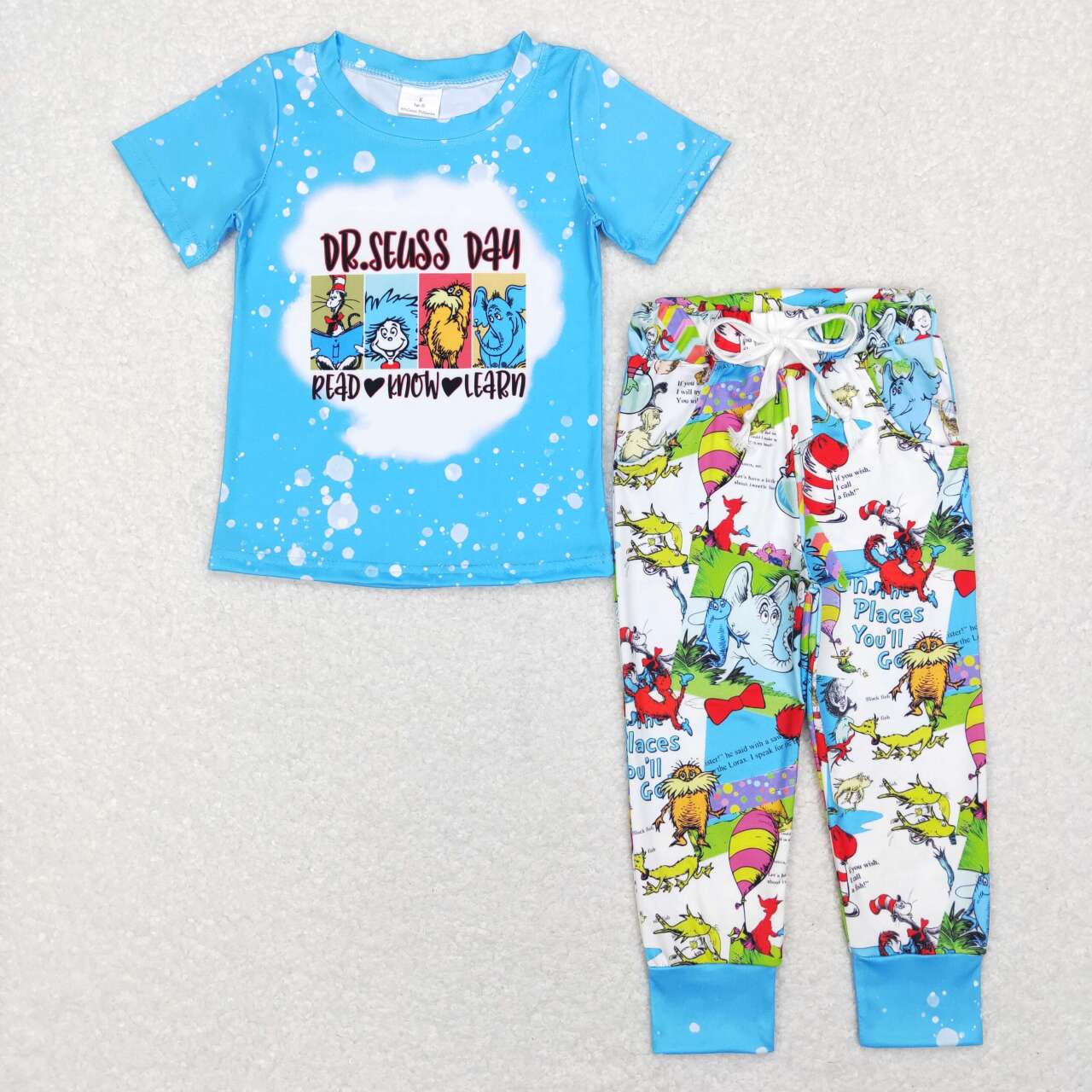 BSPO0241 RTS  western short sleeve blue cartoon doc  boy pajamas outfit 202231130