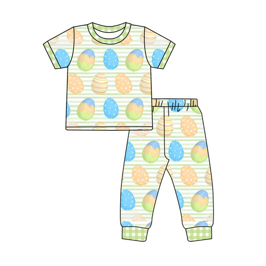 BSPO0246 preorder Easter eggs short sleeve boy pajamas outfit 202231110