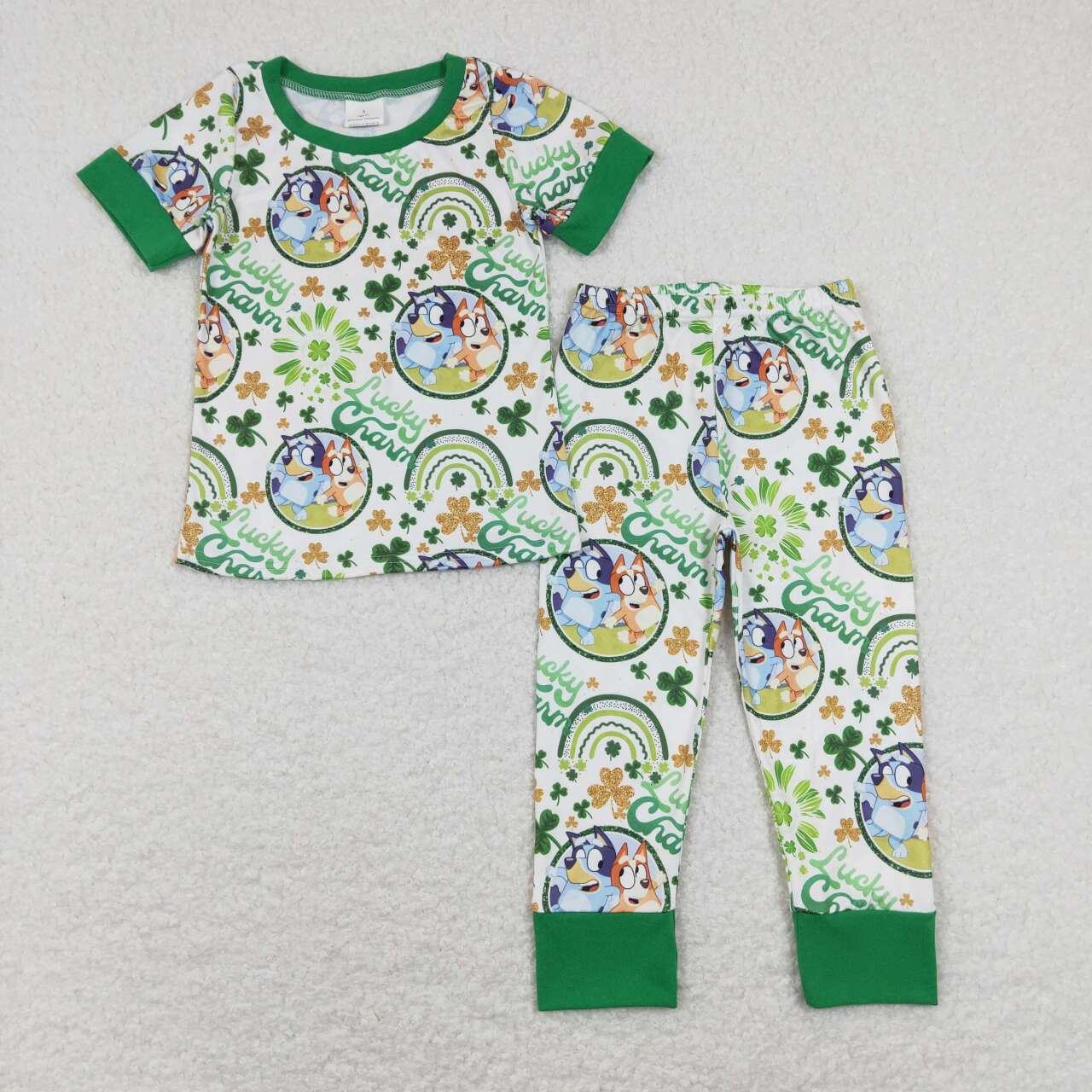 BSPO0251 RTS Bluey lucky St Patrick boy outfit 202312