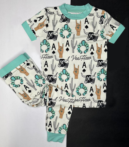 BSPO0336 preorder western boys pajamas love outfit 202401