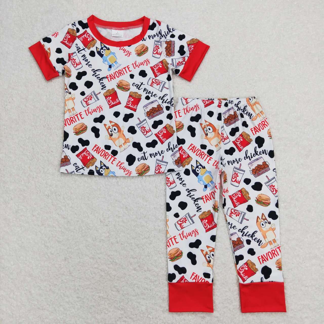 BSPO0346 RTS r bluey cow chick boy pajamas outfit 202405