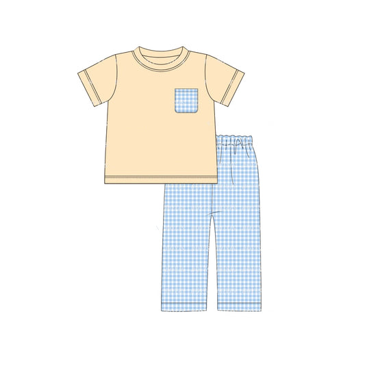 BSPO0368 boy pajamas outfit preorder 202404 plaid