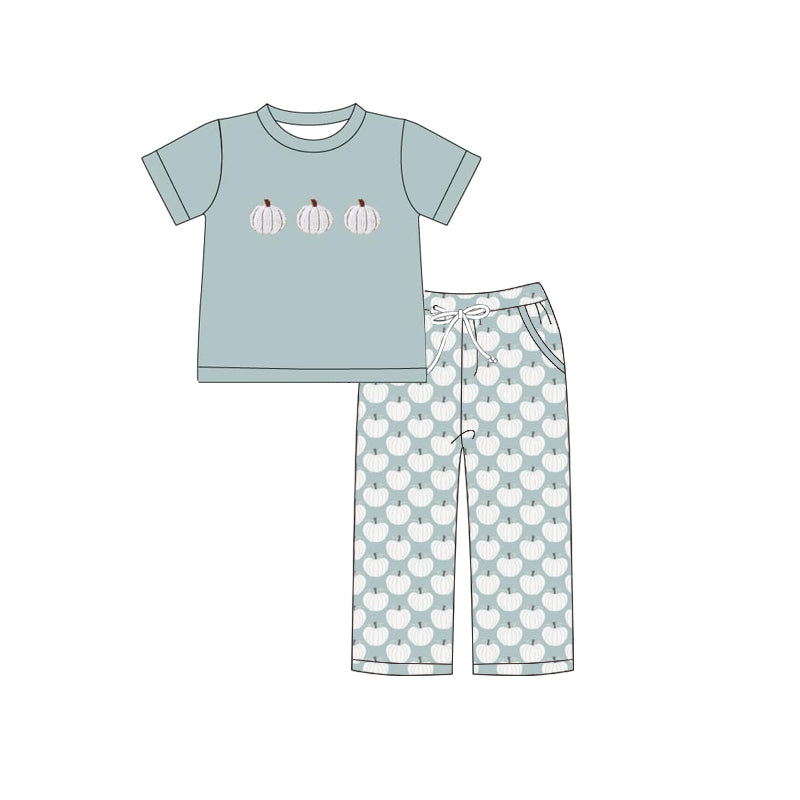 BSPO0369 boy pajamas outfit preorder 202404 pumpkin Halloween