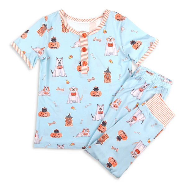 BSPO0373 preorder pumpkin Halloween dog boy pajamas outfit 202404