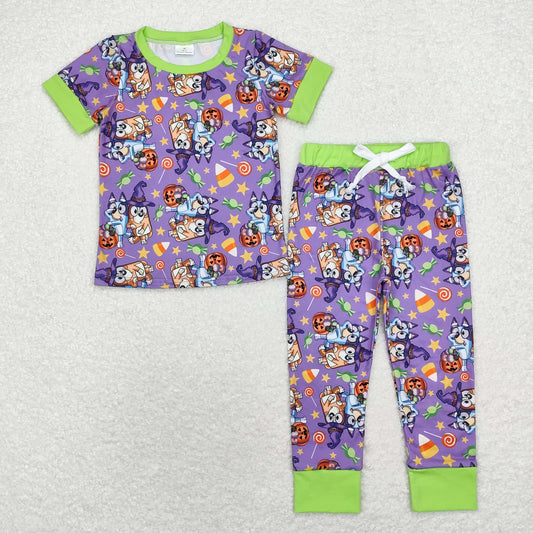 BSPO0409 Halloween bluey boy pajamas outfit  202408 sibling RTS