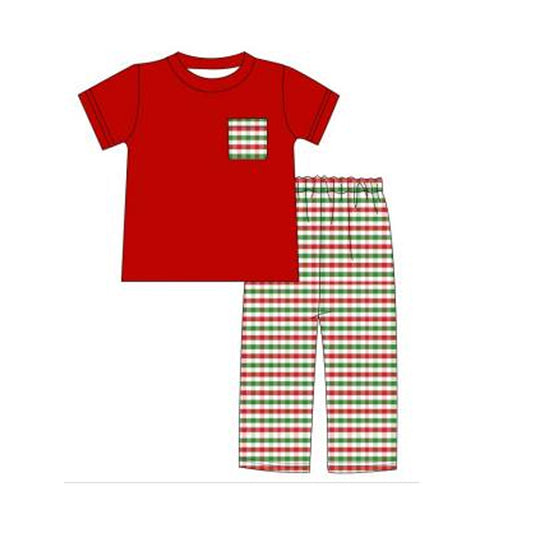 BSPO0450  Christmas  cotton pajamas boy outfit preorder 202405