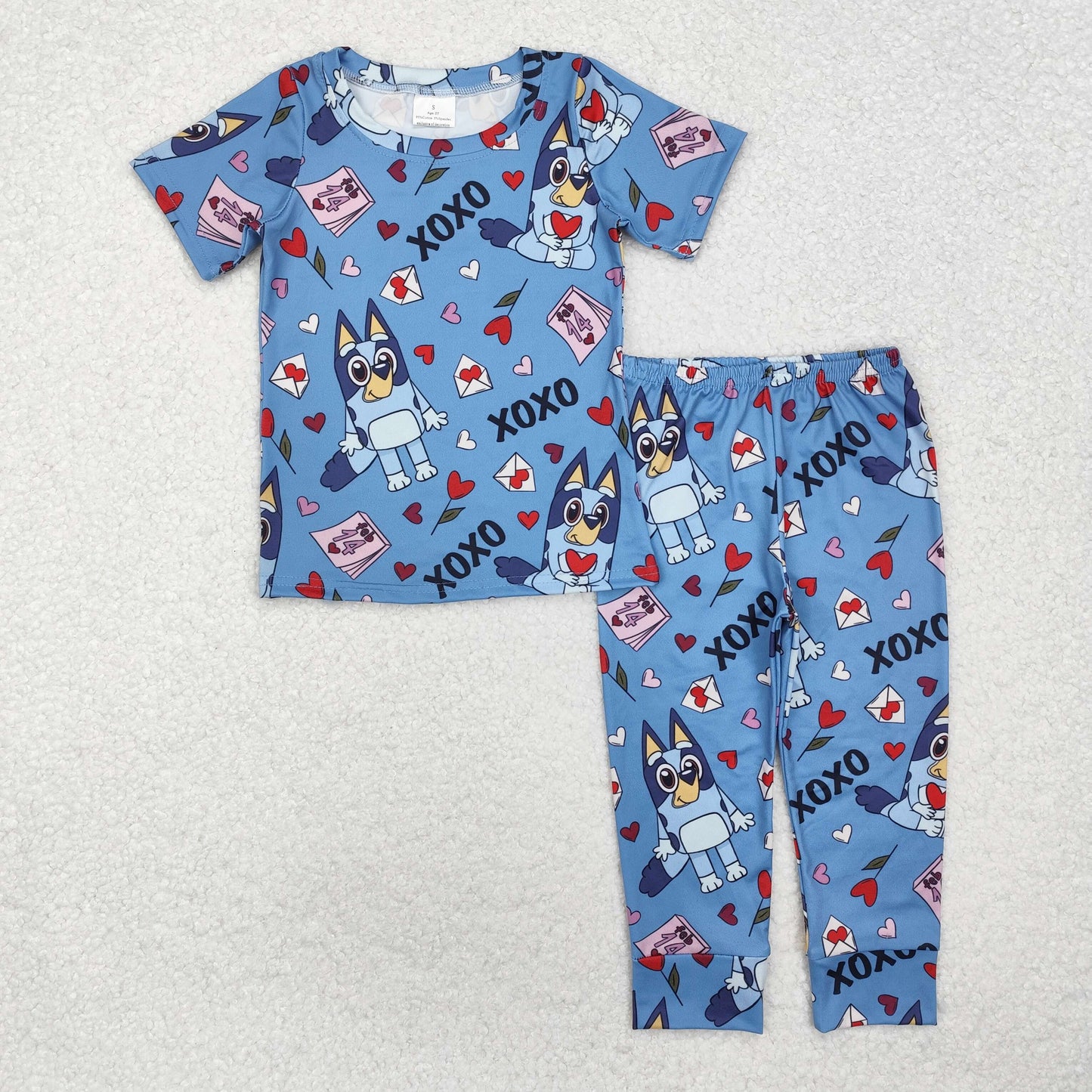 BSPO0489 bluey xo love Valentine‘s Day boy outfit pajamas 202411 RTS