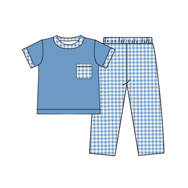 BSPO0523 preorder blue plaid boy outfit 202411 sibling