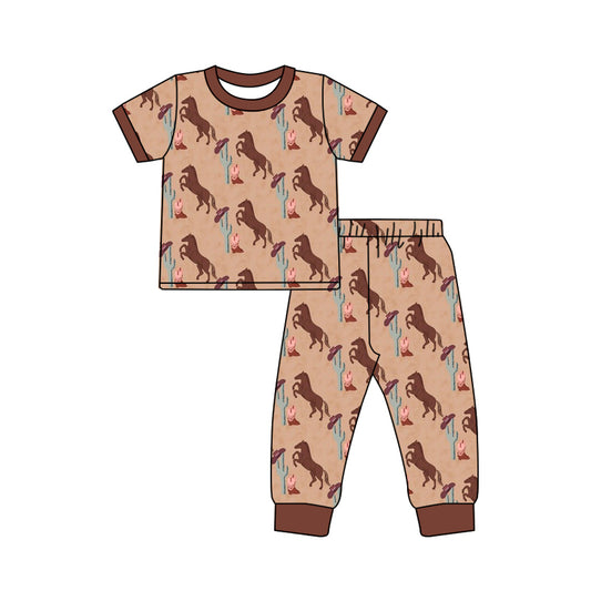 BSPO0555 horse western boy sibling girl pajamas outfit 202412 preorder