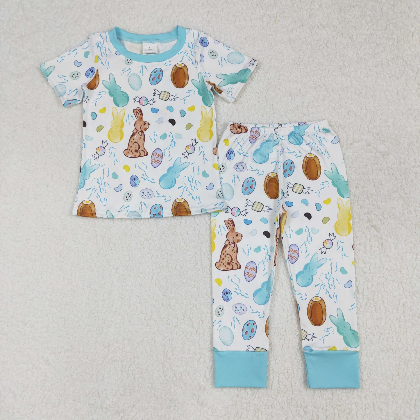 BSPO0557 western  Easter bunny boy sibling boy pajamas outfit 202502 RTS