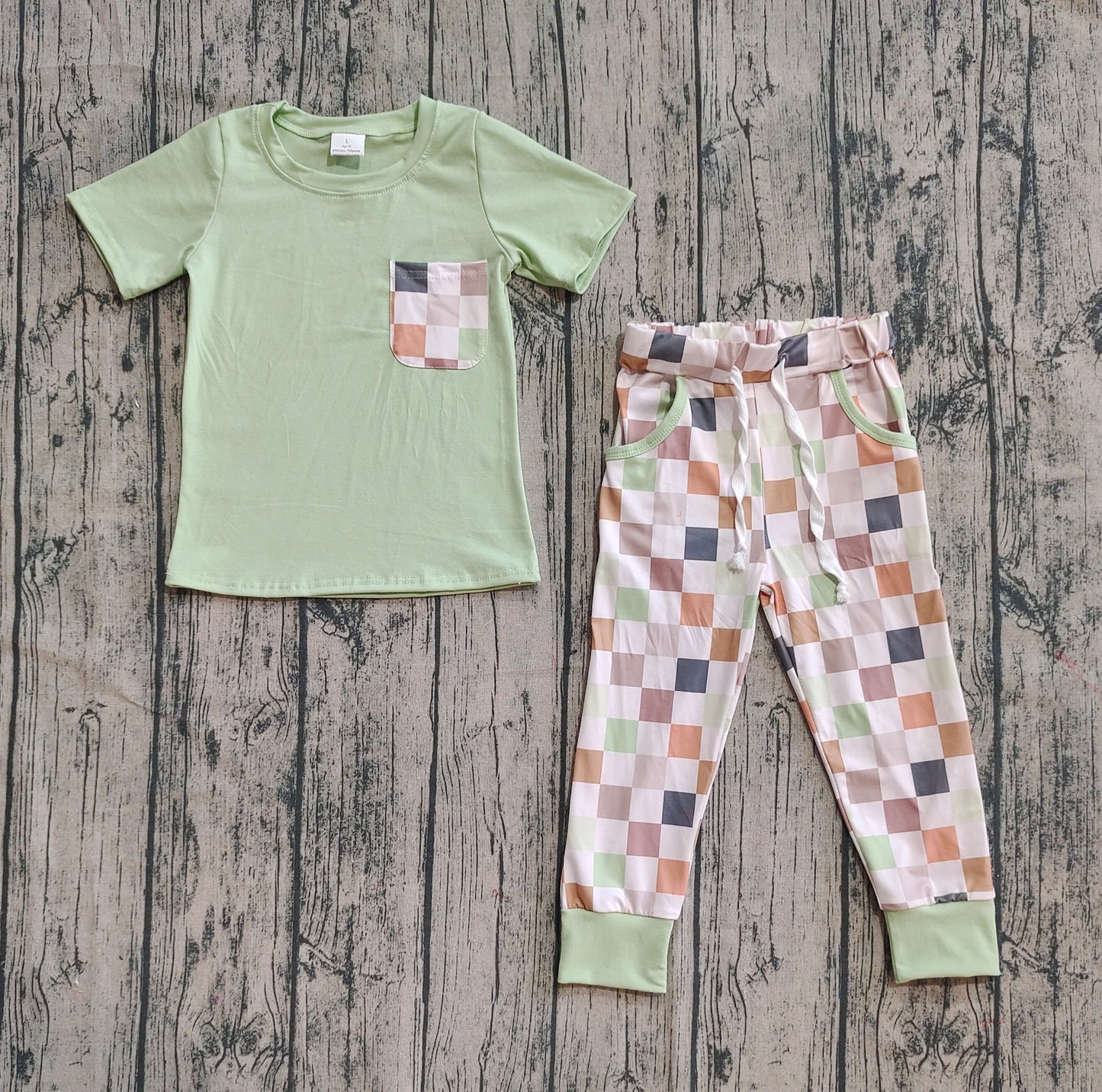 GLD1158 checkerboard boy outfit 202505 preorder
