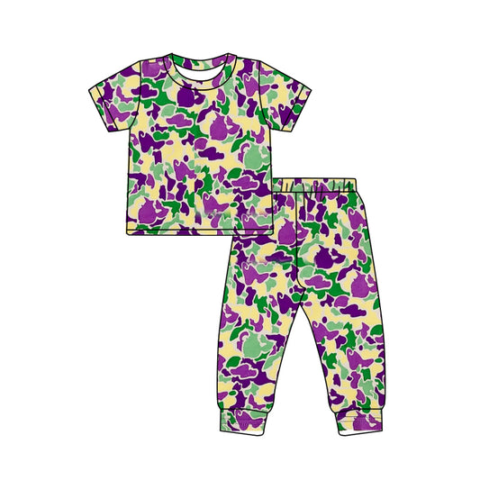 BSPO0584  Mardi Gras boy pajamas sibling  outfit 202509 preorder
