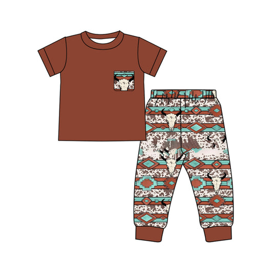 BSPO0586 western cow boy pajamas sibling  outfit 202509 preorder