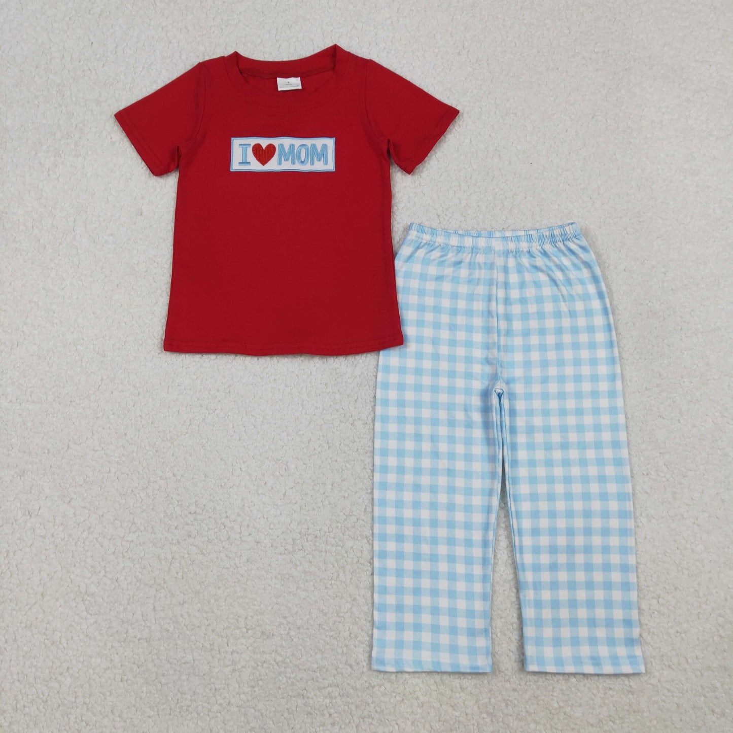 BSPO0588 Embroidery western  love mom pajamas sibling  outfit 202510 RTS