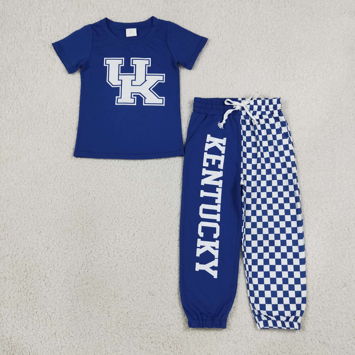 NO MOQ RTS KENTUCKY P1059-vinyl Checkered Pants BLUE Vinyl Single Long Pants