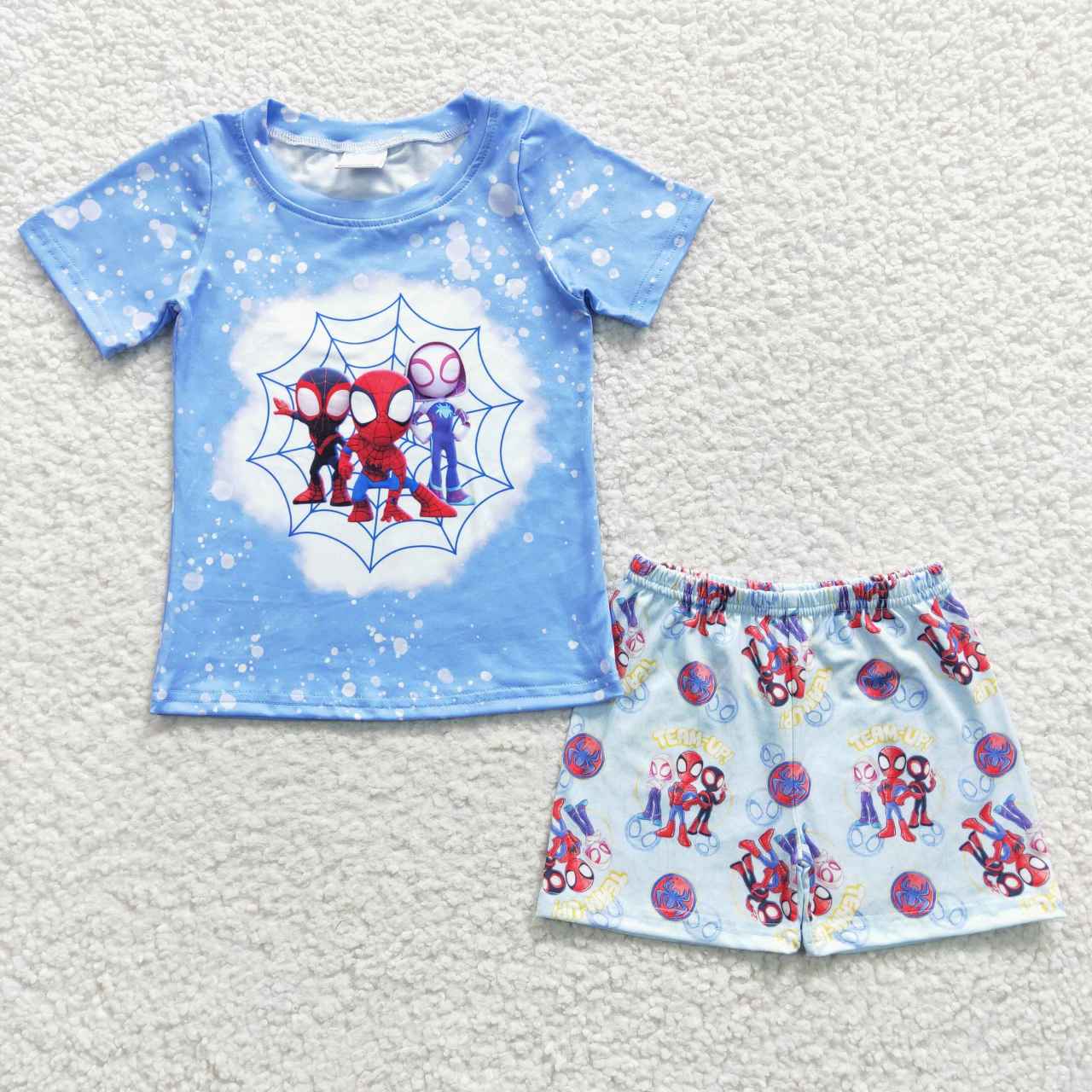 BSSO0246 cartoon spider man shorts short sleeve summer boy outfit 20230512 RTS