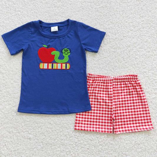 BSSO0254 fruit worm short sleeve shorts boy outfit 20230516 RTS