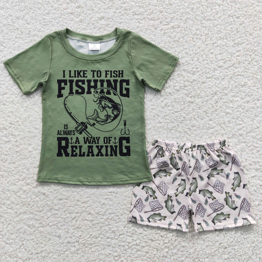 BSSO0257 fishing short sleeve shorts boy outfit 20230425 RTS