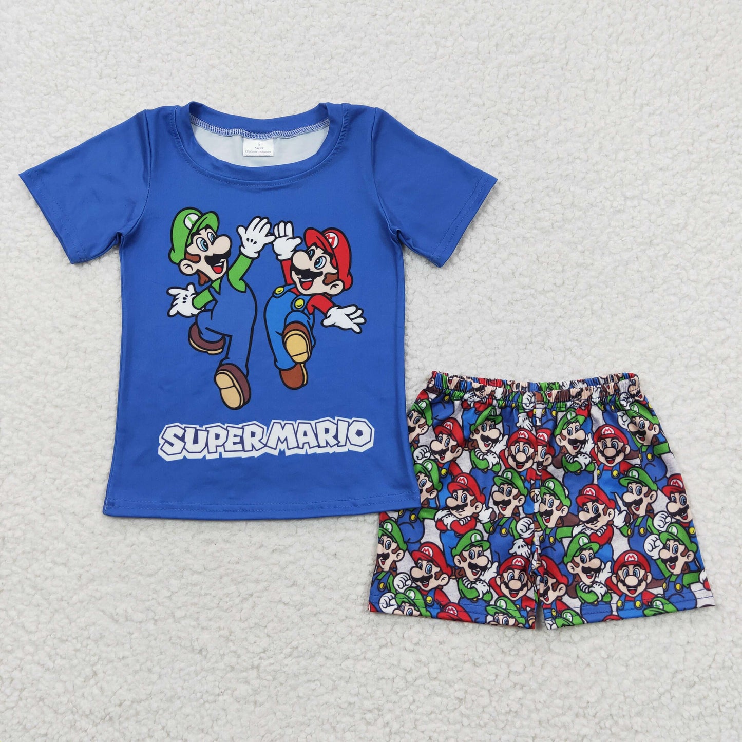 BSSO0258 short sleeve shorts cartoon Mario summer girl outfit 20230425 RTS